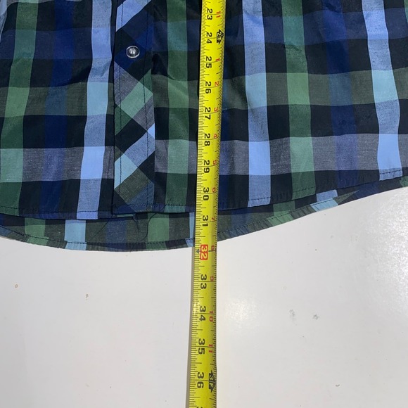 Raider Jean Co. Plaid Button Down‎ Shirt Mens XL Long Sleeve Blue Green - Picture 4 of 6